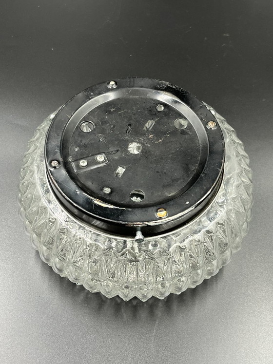 Image 1 of Plafoniera vintage in vetro con rosetta Glashütte Limburg