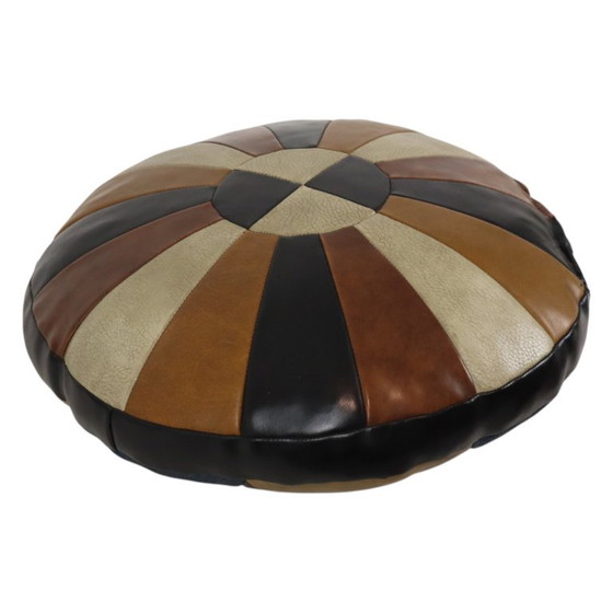 Cuscino rotondo vintage patchwork double-face Skai in similpelle 44 cm – Cuscini (photo 6 of 15)