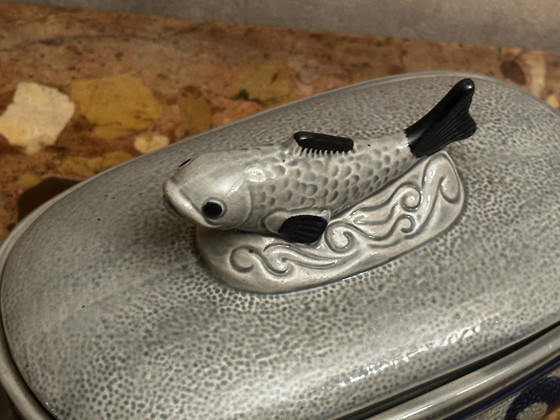 Image 1 of Staffel Steingut Fischterrine oder Heringstopf - Westdeutschland