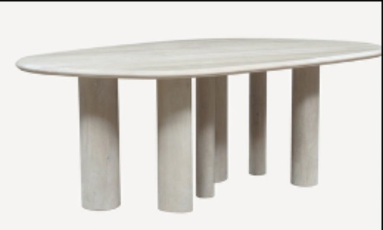 Image 1 of White designer dining table / meeting room table oval mango wood