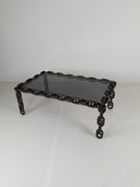Vintage Brutalist Zwart IJzeren Ketting Salontafel met Origi