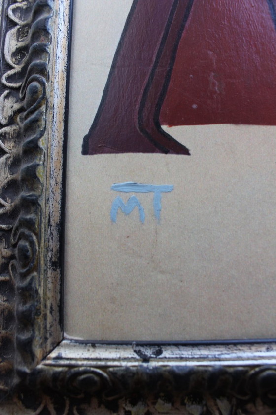 Image 1 of Vintage Figurative Abstract Nudes Painting