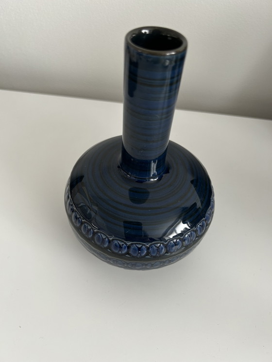 Ernestine Salerno Italy V181 Onestini Blauw Vintage Design Kunst MCM Keramiek Vaas – Vazen, Ceramic (photo 3 of 5)