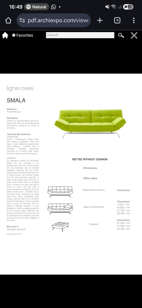 Image 1 of Ligne Roset Smala + poggiapiedi + cuscini