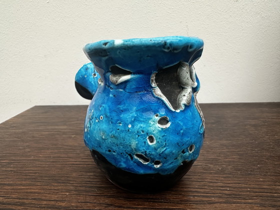 Image 1 of Vintage decoratieve kan - Keramiek Émaux des Glaciers Atelier du Cyclope Annecy