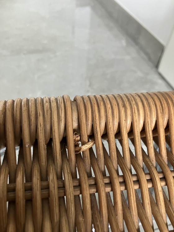 Image 1 of RVS-Chroom / Rotan krukje / voetensteun