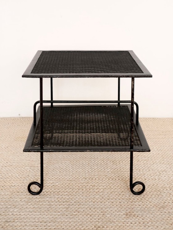 Image 1 of tavolino laterale vintage in metallo perforato