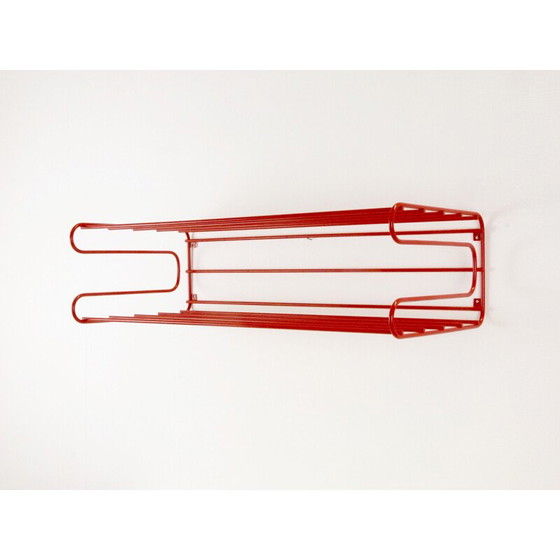 Image 1 of Vintage IKEA red wall rack from the Eighties in Memphis, Pilastro or Tomado 1980s