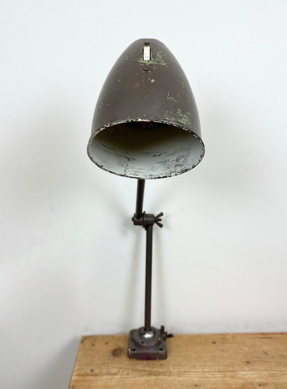 Image 1 of Brown Industrial Workshop Table Lamp, 1960s