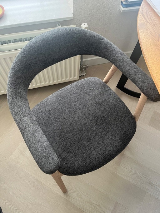 2x HSM Collection Ella Stuhl Japandi Stil grau Holz neu