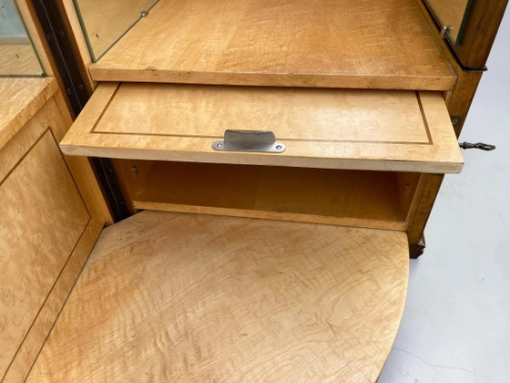 Seltener Luxus Mid-Century Cocktail Servierwagen 1950er – Exklusiver Dry Bar Schrank mit Vogelaugenahorn & (photo 6 of 19)