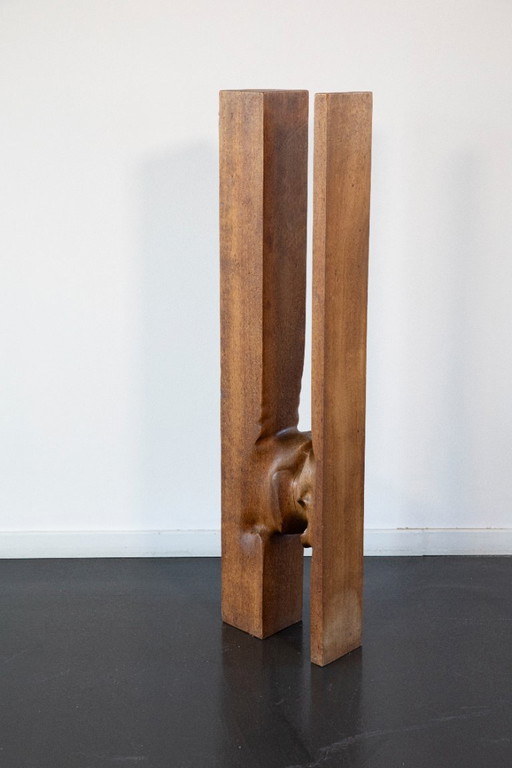 Scultura astratta in legno