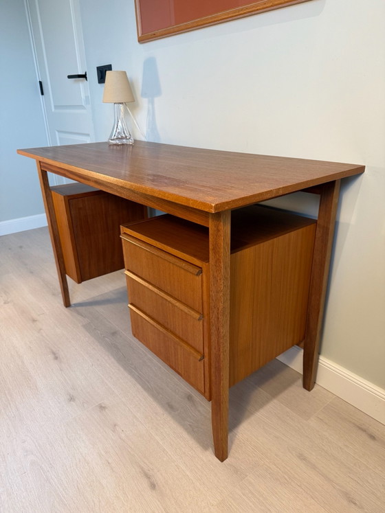 Scrivania vintage in teak, design retrò / mid-century, Scrivanie, Legno, Marrone (foto 4 di 10)