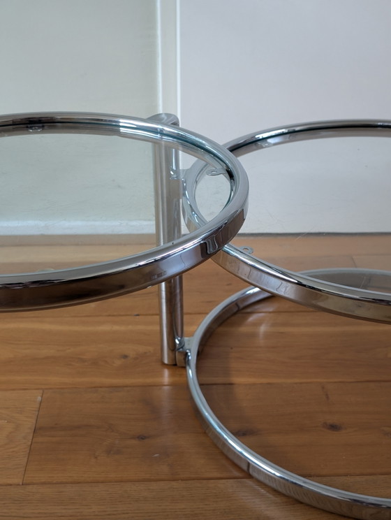 Vintage Leitmotiv Draaibare Salontafel – Glass, Metal (photo 4 of 7)