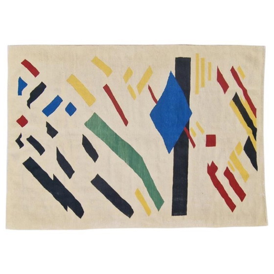 Kazimir Malevich Suprematistische compositie Handgeweven wandtapijt | Textielkunst | 244 × 176 cm (96 × 69 (photo 4 of 10)