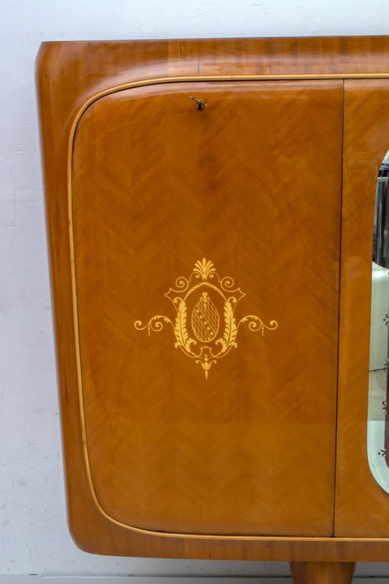 Image 1 of Vittorio Dassi, mobile bar italiano di metà secolo in mogano, anni '50