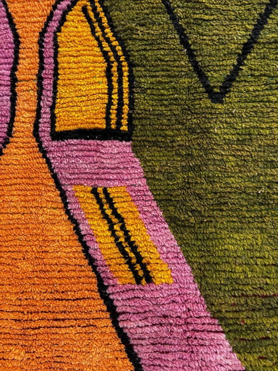 Image 1 of Modern Moroccan Berber Rug 200x300 cm – Handmade Pink Wool Rug | Colorful Beni Ouarain Luxury Rug | Boho Chic Rug