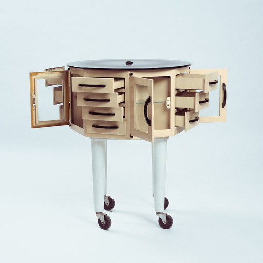 Industrial Turnable Dentist Cabinet, France 1950s