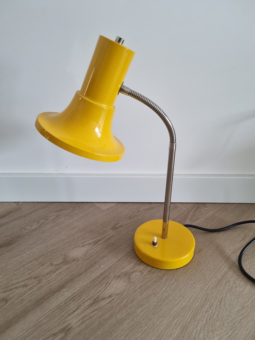 Vintage Leclaire & Schafer yellow table lamp desk lamp