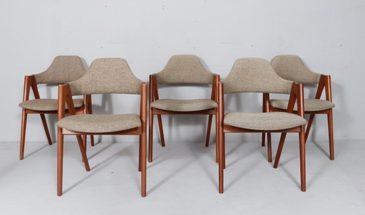 Set of 5 chairs/dining chairs by Kai Kristiansen for Sva Møbler, model: 'Compas', Denmark, 1960s