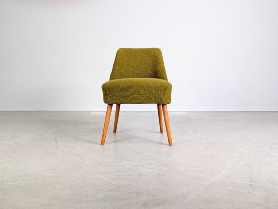 Image 1 of Poltrona originale di metà secolo, sedia da cocktail Bouclé, vintage retrò, GDR