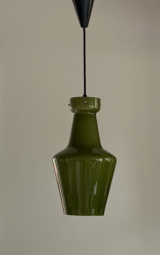 Image 1 of Lampada a sospensione Targetti Sankey in vetro opalino verde