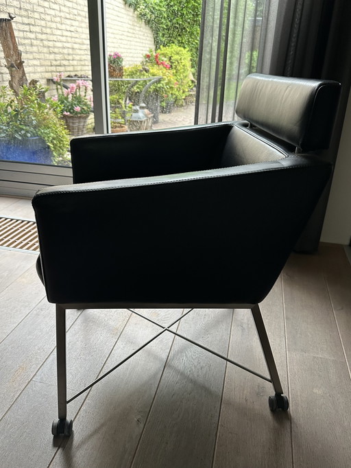 Esszimmerstühle schwarzes Leder Quadro