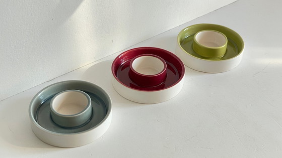 Image 1 of CANDLESTICKS Tealight Holder Crackled Ceramic