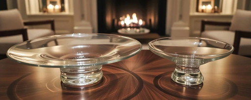 Vintage Krosno Poland Kristalglas Etagère Set Bonny Serie, Luxe Fruitschaal & Bonbonschaal!