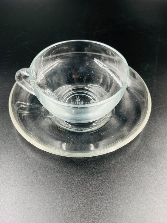 Image 1 of Set van 4 Arcopal glazen kop en schotels