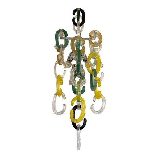 Applique murale contemporaine multicolore "Handmade C" dans le style Venini