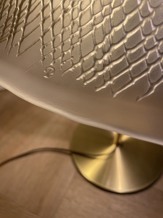 Image 1 of Space age paddestoel messing en glazen tafellamp van Peill & Puzzler 1970s