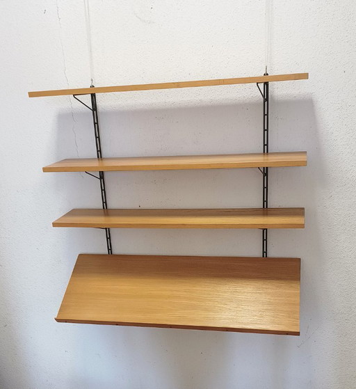 Impresionante estante de pared de la década de 1960 – wandkast, Metal, Wood, Vintage