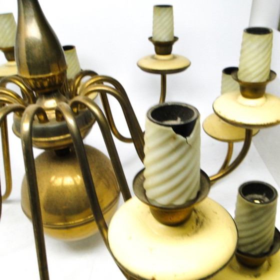 Vintage Metal Chandelier, Poland, 1980s – Brass (photo 11 of 13)