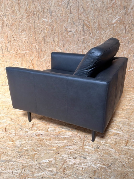 Image 1 of Canapé 2,5 places Lederland avec fauteuil en cuir noir