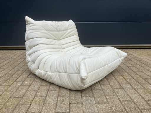 100% auténtico Ligne Roset Togo 1 plaza , Piel color hueso '87