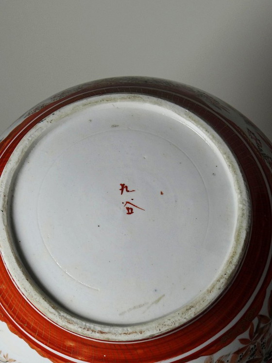 Image 1 of Japanse cachepot van Kutani-porselein en brons, Meiji-periode, 19e-20e eeuw.