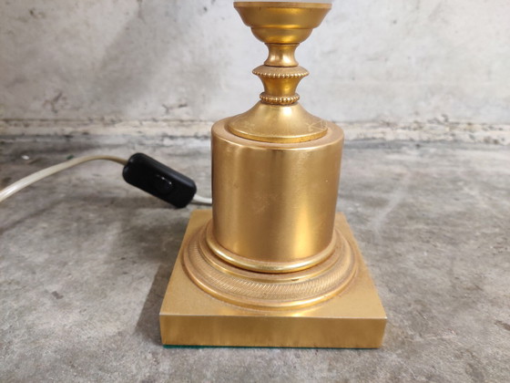 Image 1 of Messing en opaline ananasblad tafellamp 1960