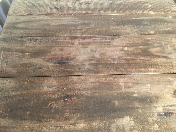 Eiken/populier bijzettafel met lade – Vintage (photo 4 of 14)