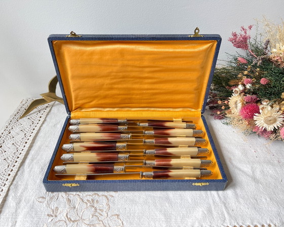 12 coltelli vintage Pradel in bachelite e acciaio inossidabile – Accessori da tavola (photo 2 of 13)