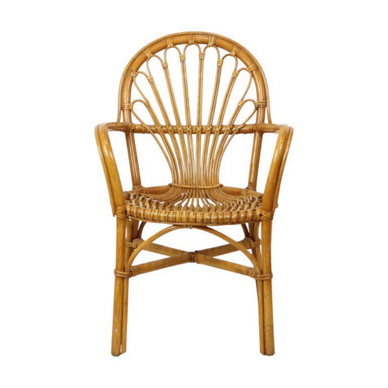 Image 1 of Vintage Rotan Stoel Fauteuil Boho Design Jaren 70