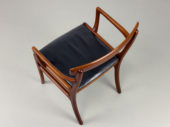 Image 1 of Rungstedlund fauteuil in teak en leer van Ole Wanscher voor P. Jeppesen, 1960S