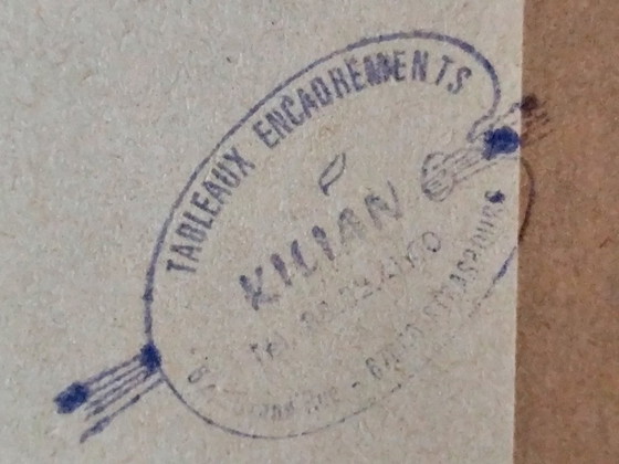 Image 1 of Vintage Signed Coastal Drawing | Boats at Anchor | Jean-Noël, 1965