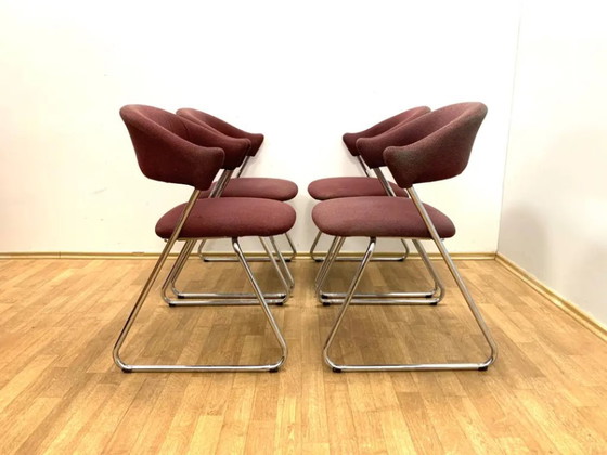 Image 1 of Set of 4 Chrome Armchairs, 1970s, Czechoslovakia