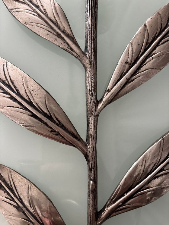 Pair of floral wall sconces, silver-colored metal, Candle holders (photo 8 of 11)