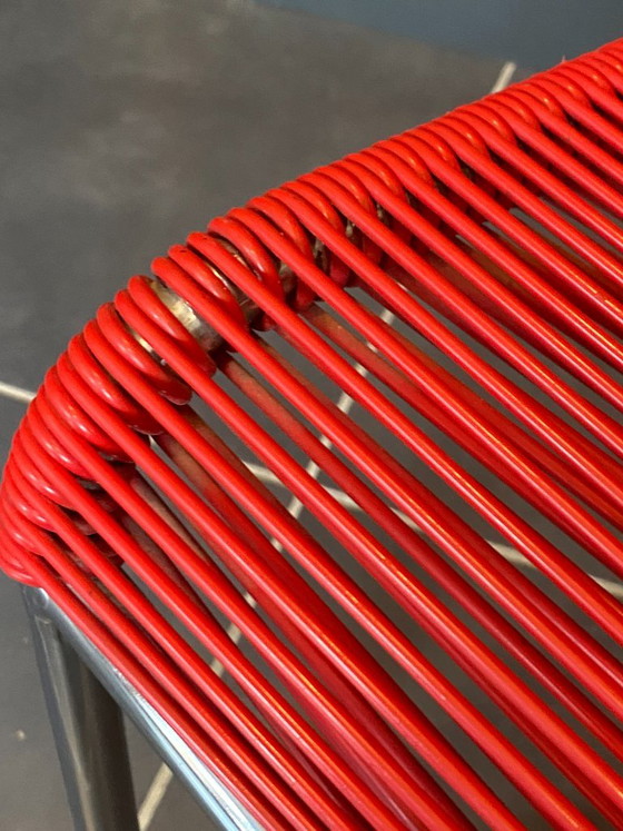 Vintage 1960 red chrome scoubidou or spaghetti chair – Dining chairs, Plastic (photo 14 of 20)
