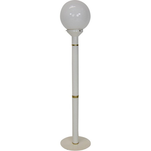 Vintage vloerlamp van melkglas, metaal en messing, Tsjecho-Slowakije 1970