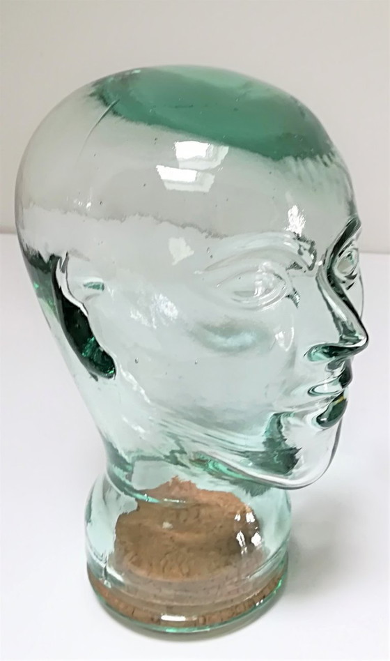 Image 1 of Glazen pot met een menselijke figuur, jaren 80