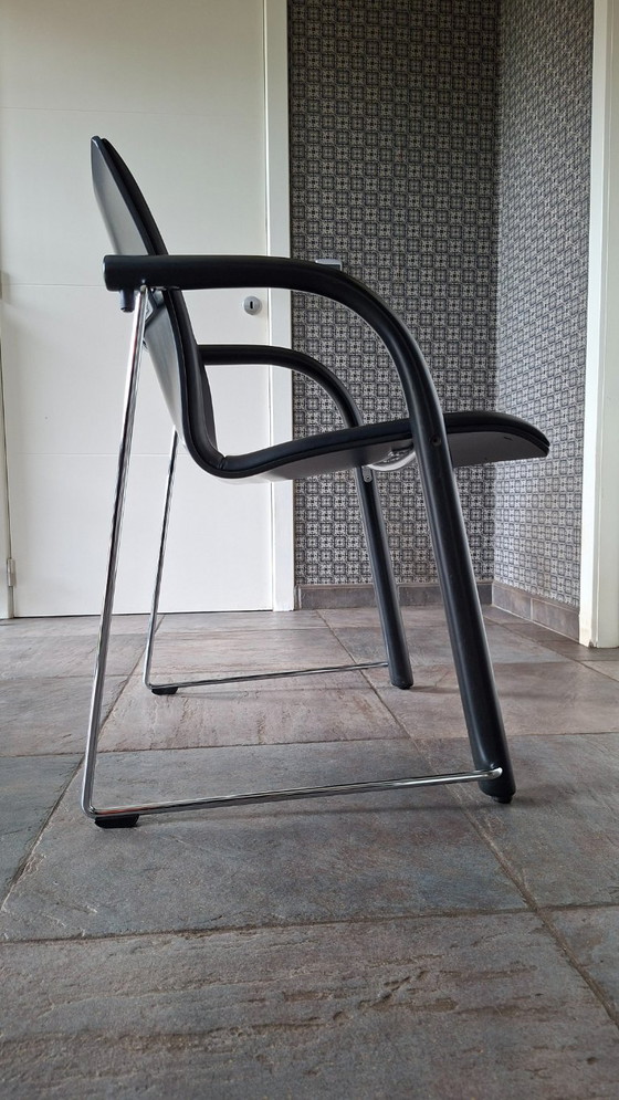 2x Thonet S320 Lederen Stoel – Sillones, Leather, Wood (photo 5 of 12)