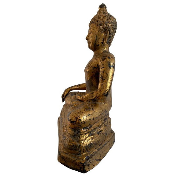 Estatua de Buda Mandalay birmana en bronce con dorado original – Lote 159 – Esculturas, Bronze (photo 5 of 11)